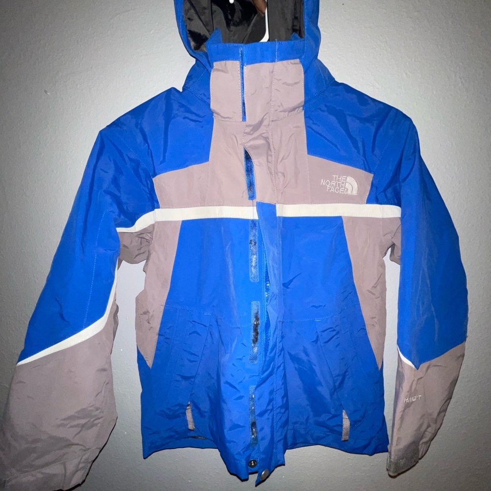 The North Face HyVent Full Zip Hooded Rain Jacket Boys Medium Blue